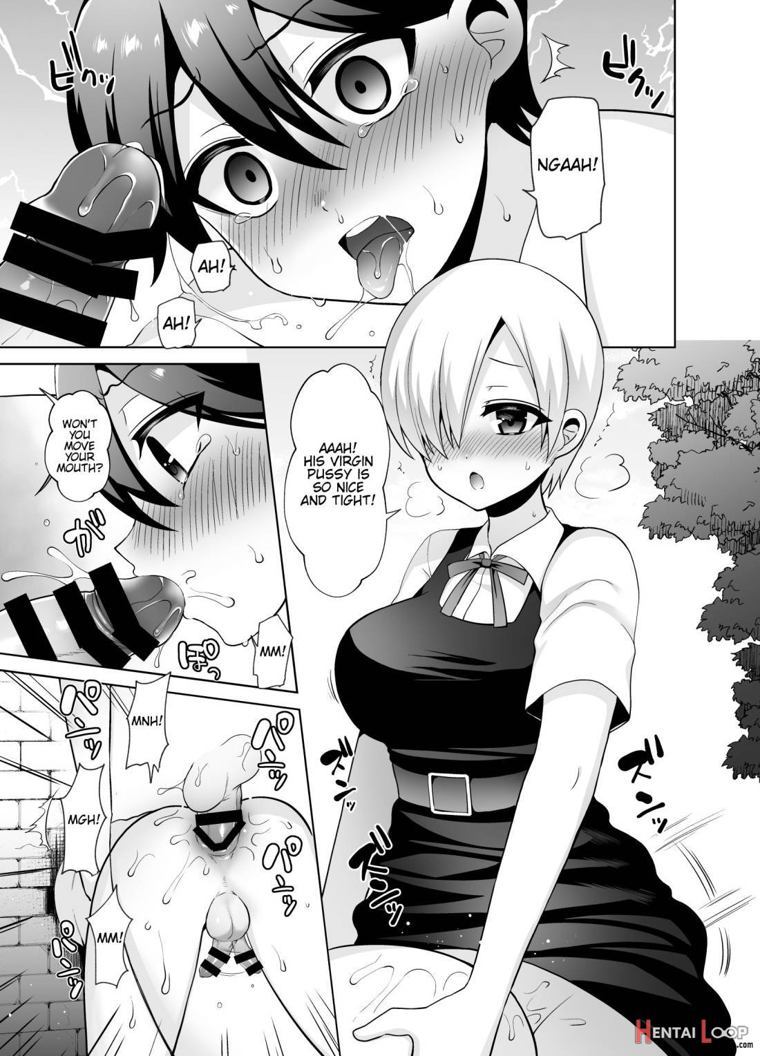 Joshikou ni Shinnyuu Shiyou to Shitara Kabe ni Hamatte Futanari Jogakusei no Nikubenki ni Saretandaga page 12