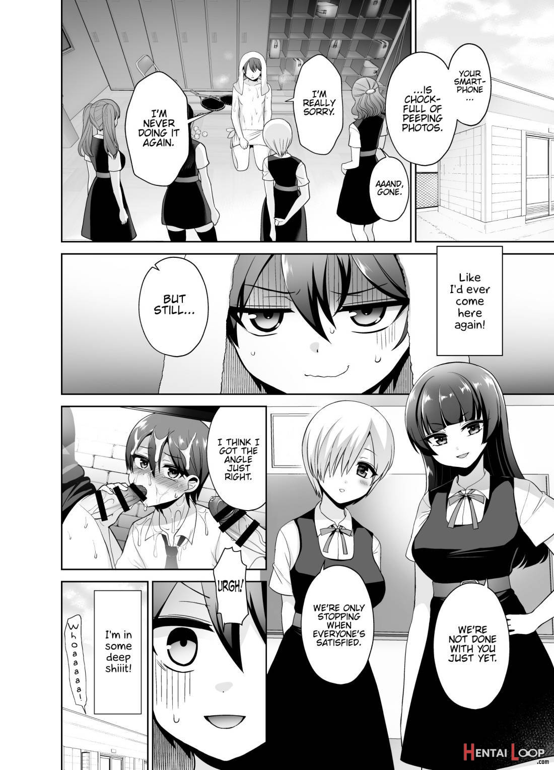 Joshikou ni Shinnyuu Shiyou to Shitara Kabe ni Hamatte Futanari Jogakusei no Nikubenki ni Saretandaga page 19