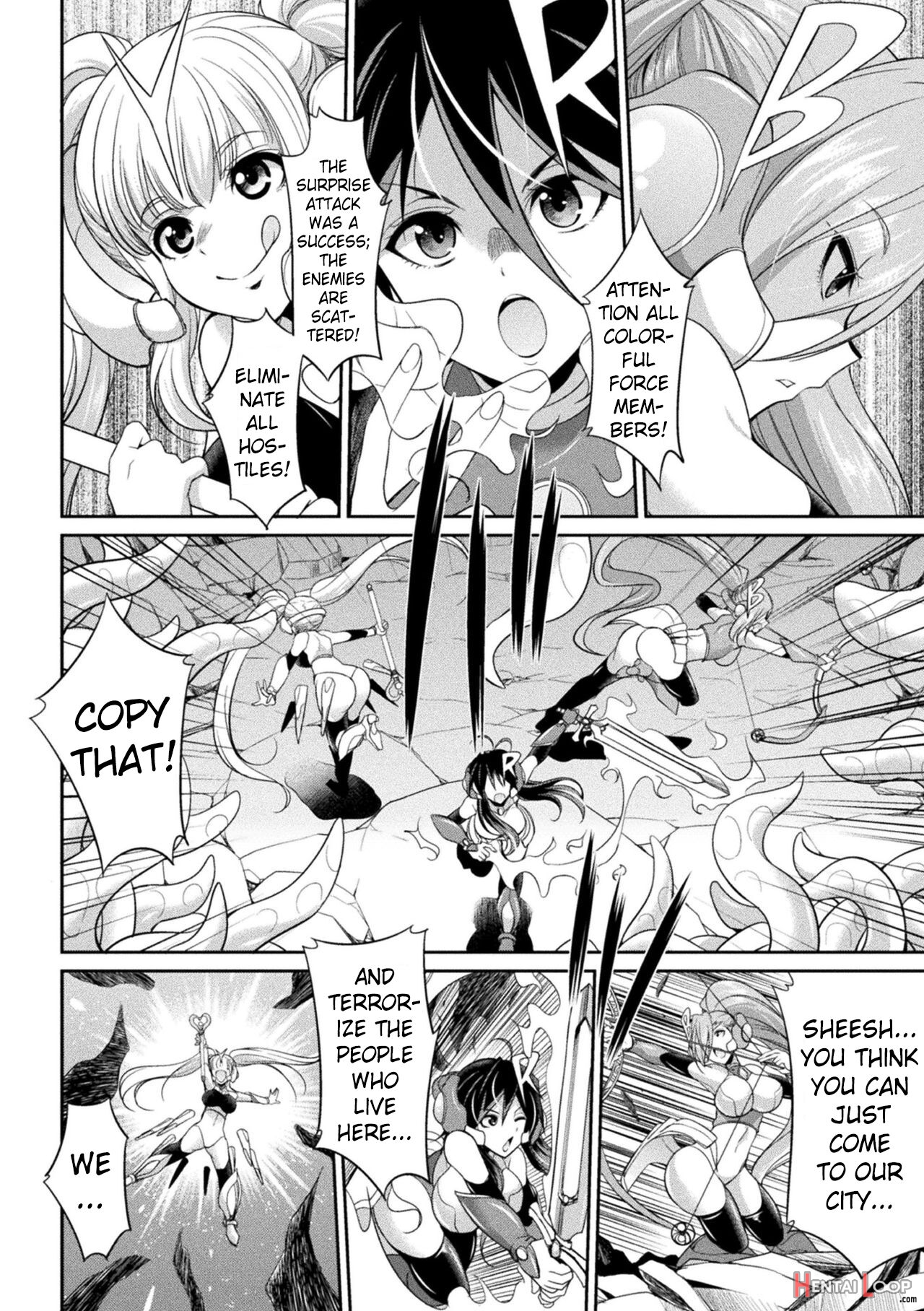 Special Duty Squadron Colorful Force Heroines Of Justice Vs The Tentacle Queen! The Great Battle Of Futa Training!? page 8