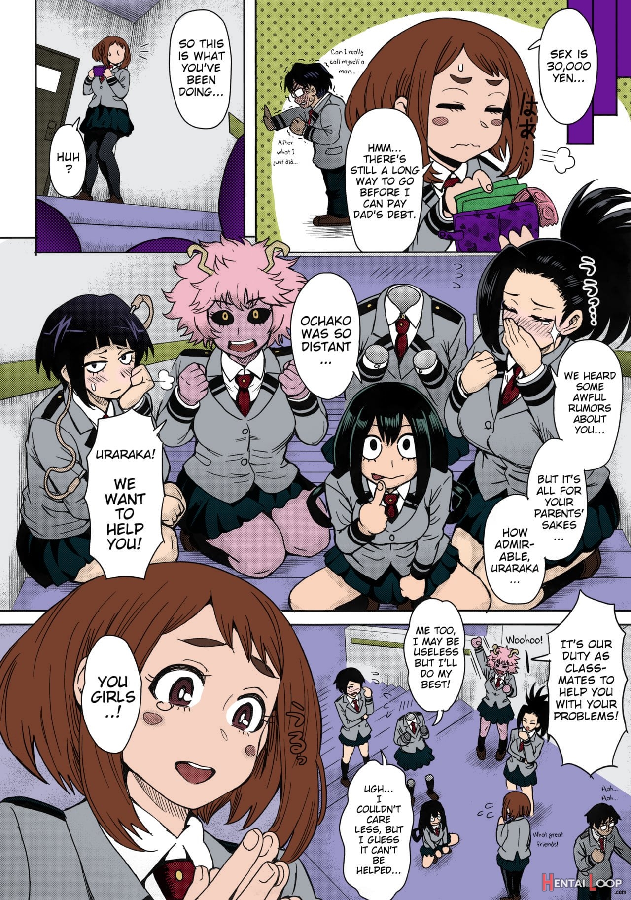 Uraraka's Behind-the-scenes Prostitution Colored page 10