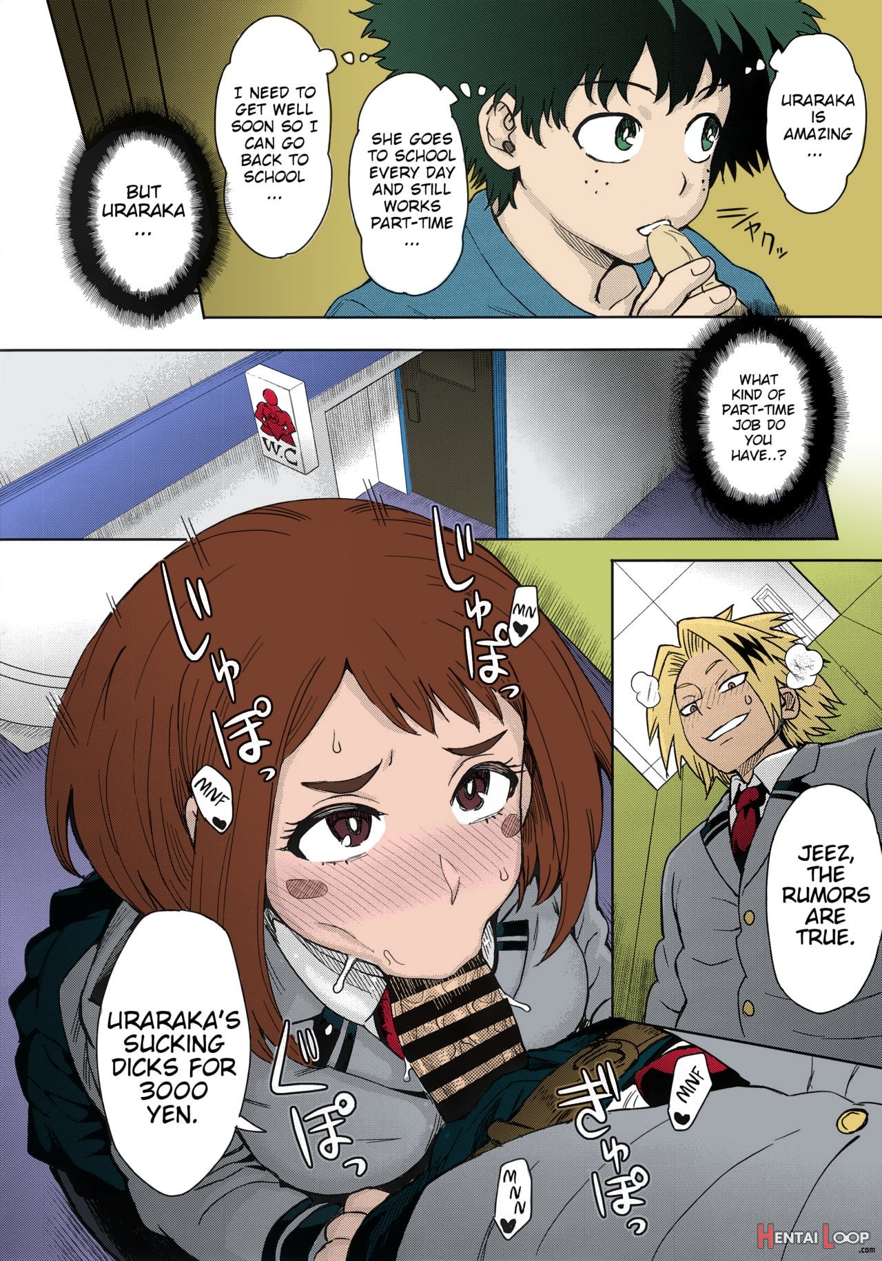Uraraka's Behind-the-scenes Prostitution Colored page 4