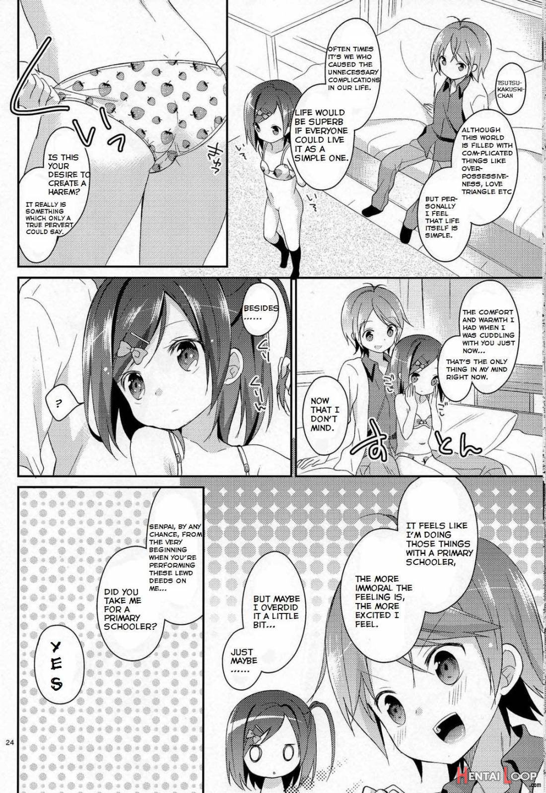 Wareware wa Tadashii Kyonyuu yori mo, Aji no Aru Hinnyuu ga Suki nanoda. Sekai no Naniyori Hikaeme na Mune no Onnanoko wo Aishiteiru. page 23