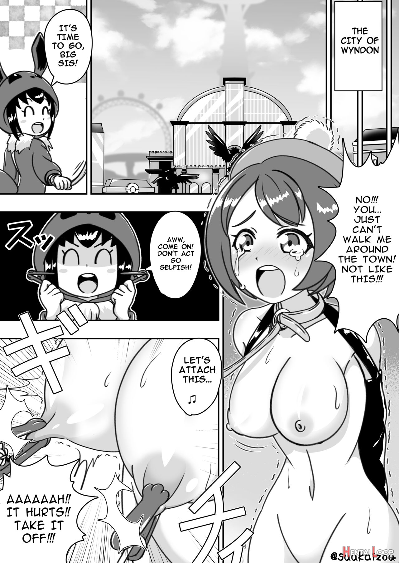 Yuri-chan, Pokemon Pretend To Be Naked And Take A Walk With A Nipple Lead page 4